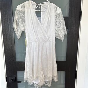 Elegant White Lace Romper